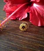 Sizzling Gold Meenakari cubic zirconia nose-ring or Nosepin