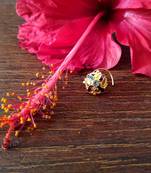 Sizzling gold meenakari cubic zirconia nose-ring or nosepin