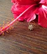 Sizzling gold floral 13 diamond cubic zirconia nose-ring or nosepin