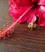 Sizzling gold meenakari cubic zirconia nose-ring or nosepin