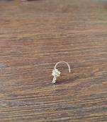 Sizzling gold Floral 9 Diamond cubic zirconia nose-ring or nosepin