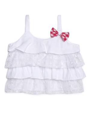 Pink embroidered cotton girls-top-bottom 2