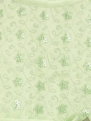 Green embroidered nylon kids-frocks 4