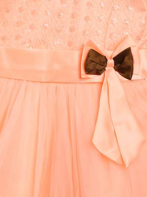 Pink embroidered nylon kids-frocks 3