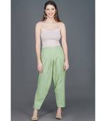 Green winter flared salwar