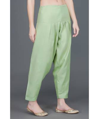 Green winter flared salwar 4