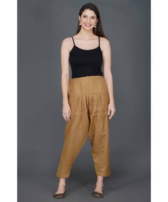 Camel brown winter flared salwar 1