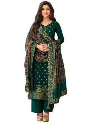 Green karanchi pashmina salwar 1