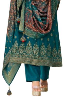 Blue karanchi pashmina salwar 3