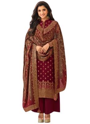 Maroon karanchi pashmina salwar 1