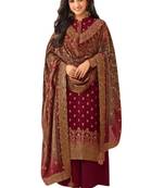 Maroon karanchi pashmina salwar