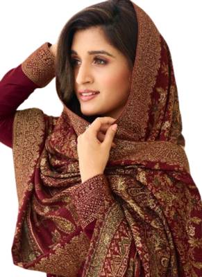 Maroon karanchi pashmina salwar 2