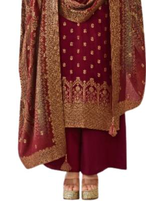 Maroon karanchi pashmina salwar 3