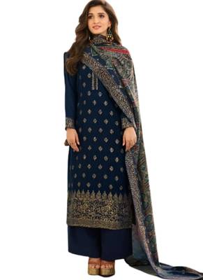 Dark-blue karanchi pashmina salwar 1