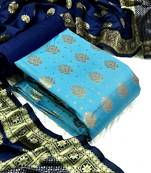  Firoji Banarasi silk Unstitched dress material