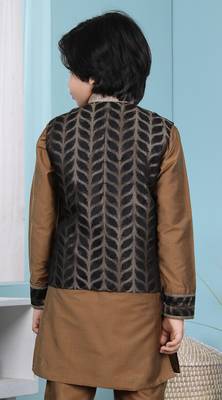 Black embroidered jamwar boys-nehru-jacket 4