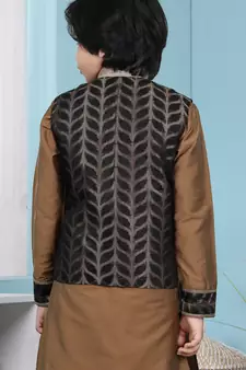 Black embroidered jamwar boys-nehru-jacket