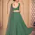 charming Pista Green Thread and Sequins Embroidered Georgette Semi Stitched Party wear Lehenga