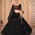 Designer Black Thread and Sequins Embroidered Georgette Semi Stitched Bridal Lehenga