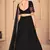 Designer Black Thread and Sequins Embroidered Georgette Semi Stitched Bridal Lehenga