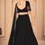 Designer Black Thread and Sequins Embroidered Georgette Semi Stitched Bridal Lehenga