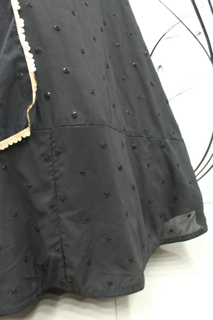 Designer Black Thread and Sequins Embroidered Georgette Semi Stitched Bridal Lehenga