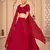 Captivating Red Thread and Sequins Embroidered Georgette Semi Stitched wedding Lehenga