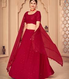 red party wear lehenga