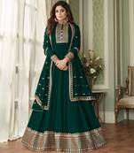 Green embroidered georgette salwar