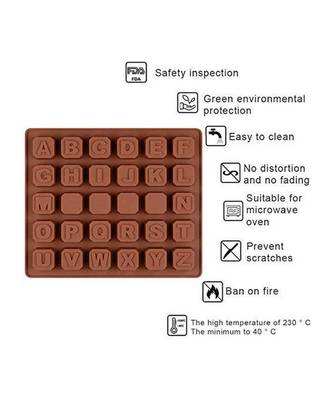 Silicone Chocolate Mould Alphabet Chocolates Candy Mold ABCD Ice Cube Tray 3