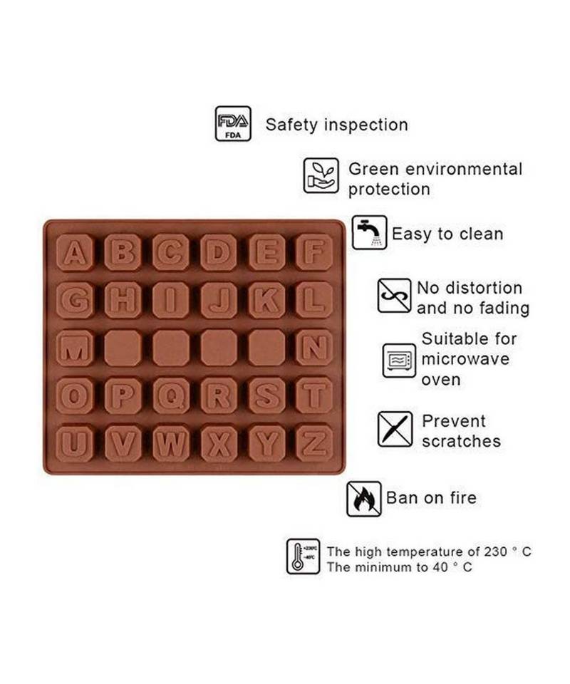 Silicone Chocolate Mould Alphabet Chocolates Candy Mold ABCD Ice Cube Tray