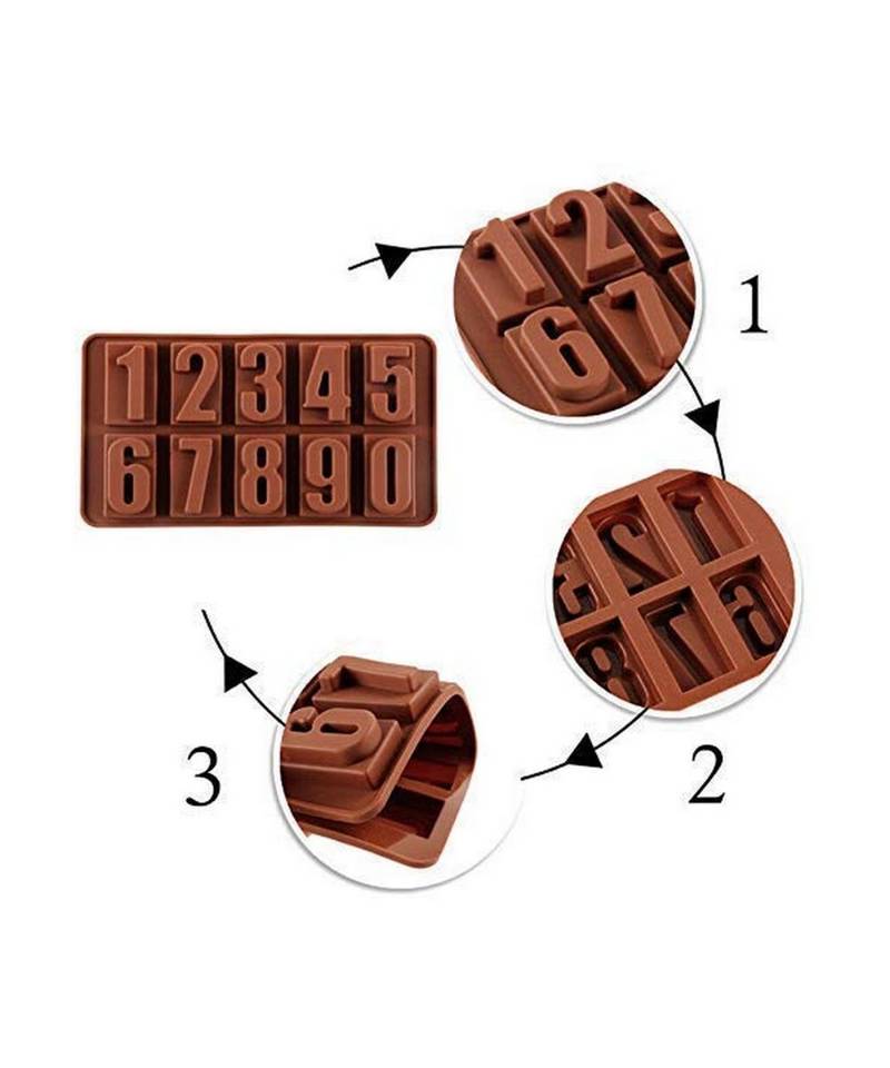 Silicone Chocolate Mould Numeric Chocolates Candy Mold Ice Cube Tray