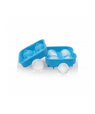 ilicone Spherical 4 Round Ball Whiskey Ice Cube Tray Maker Mold Funnel for Whiskey  Cocktails  Bourbon (Multi Color) 2