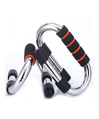 Push Up Bar Strong S Shape Chrome Steel Pushup Stand 2