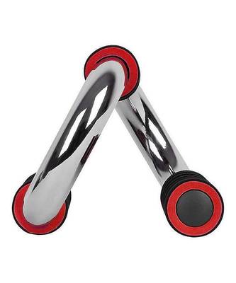 Push Up Bar Strong S Shape Chrome Steel Pushup Stand 4