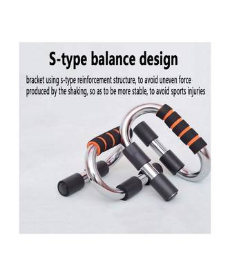 Push Up Bar Strong S Shape Chrome Steel Pushup Stand 5