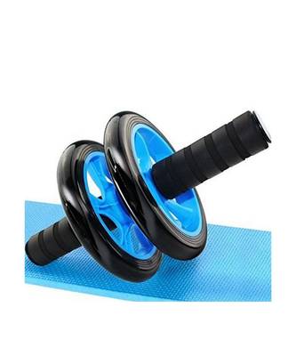 Anti Skid Double Wheel Total Body AB Roller with Thick Knee Pad Mat Exerciser 2