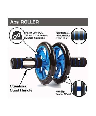 Anti Skid Double Wheel Total Body AB Roller with Thick Knee Pad Mat Exerciser 3