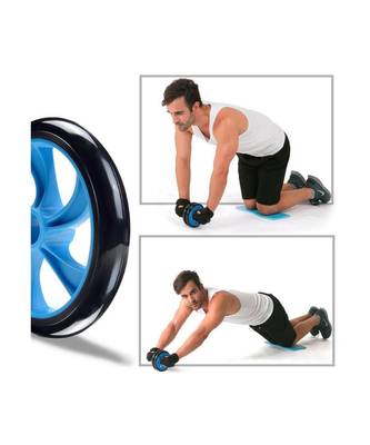 Anti Skid Double Wheel Total Body AB Roller with Thick Knee Pad Mat Exerciser 5