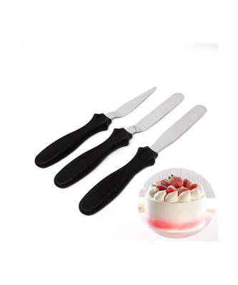 Combo of Stainless Steel Cake Baking Kitchen Pastry Cake Decoration Tools (Black) (Set of 3) 1