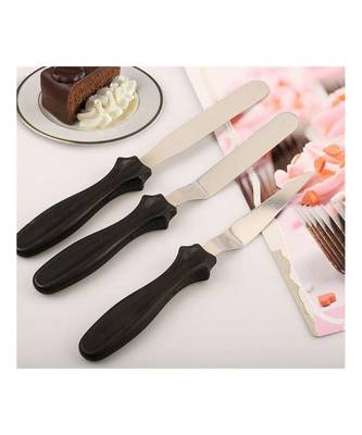 Combo of Stainless Steel Cake Baking Kitchen Pastry Cake Decoration Tools (Black) (Set of 3) 3
