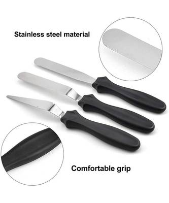 Combo of Stainless Steel Cake Baking Kitchen Pastry Cake Decoration Tools (Black) (Set of 3) 6