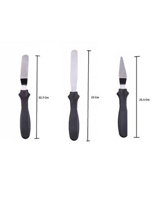 Combo of Stainless Steel Cake Baking Kitchen Pastry Cake Decoration Tools (Black) (Set of 3) 7