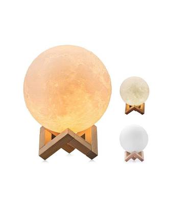 7 Multi Colors Moon Night Light Changing Touch Sensor Moon Light With Wooden Stand Night Lamp 1