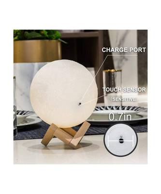 7 Multi Colors Moon Night Light Changing Touch Sensor Moon Light With Wooden Stand Night Lamp 6