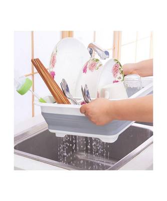 Dish Drying Drainer Rack with Spoon Storage Holder Utensil DinnerwareOrganizer Heavy Duty Plastic & Silicone (PP + TPE) 6