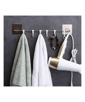 Magic Sticker Series Self Adhesive Bathroom Towel Hanger Hook Kitchen Hanger Hooks (6 Hooks) 3