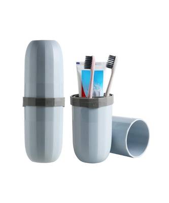 Portable Capsule Shape Travel Toothbrush  Toothpaste  Toiletry and Cosmetic Holder Case (1Pc) 1