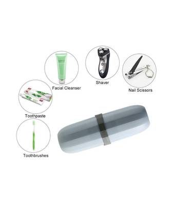 Portable Capsule Shape Travel Toothbrush  Toothpaste  Toiletry and Cosmetic Holder Case (1Pc) 7