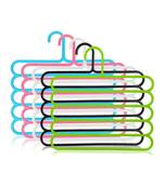 Plastic 5 Layer Multipurpose Clothes Hanger  Space Saving Multi Layer (pack of 6)